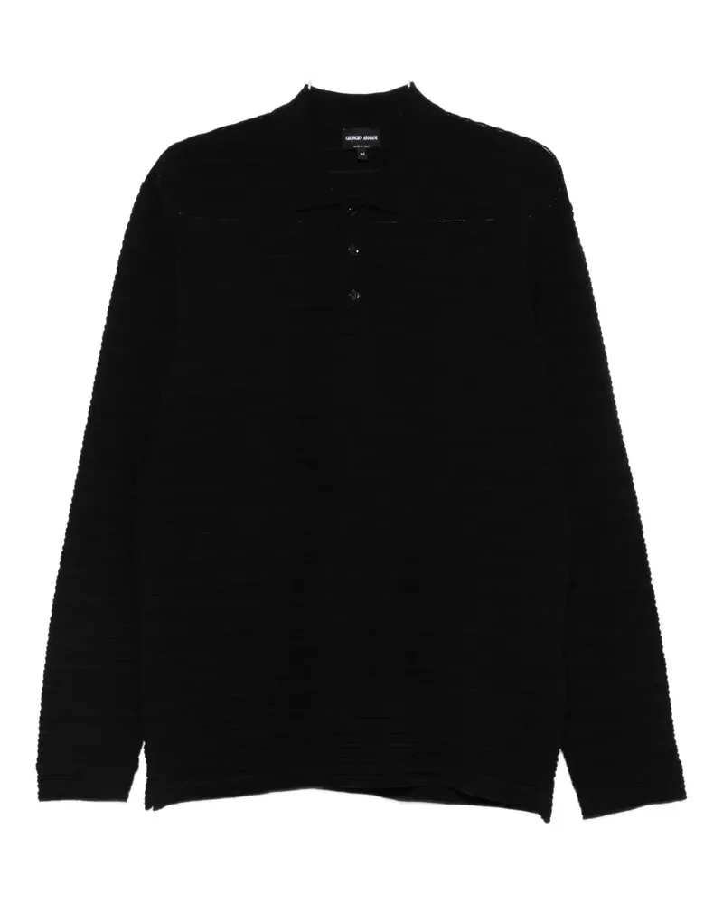 Giorgio Armani ribbed polo shirt - Schwarz Schwarz
