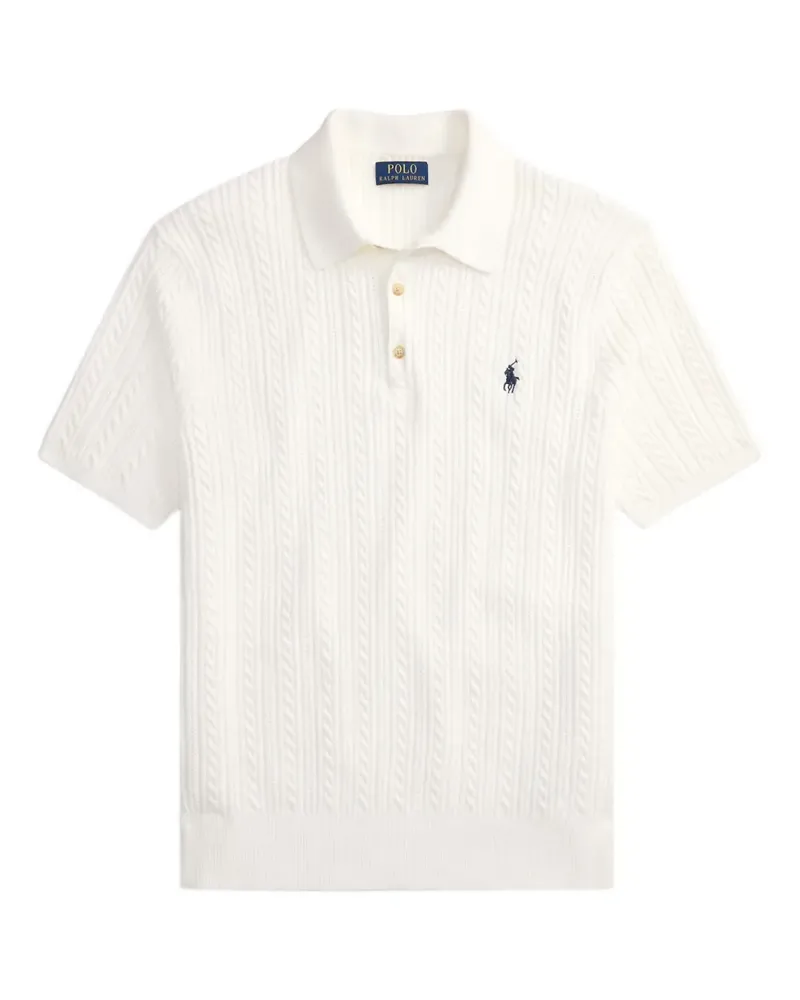 Ralph Lauren Poloshirt mit Zopfmuster - Weiß Weiß