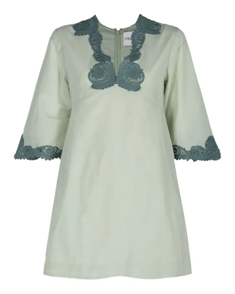 Posse Darya Minikleid mit Spitzenbesatz - Grün Grün