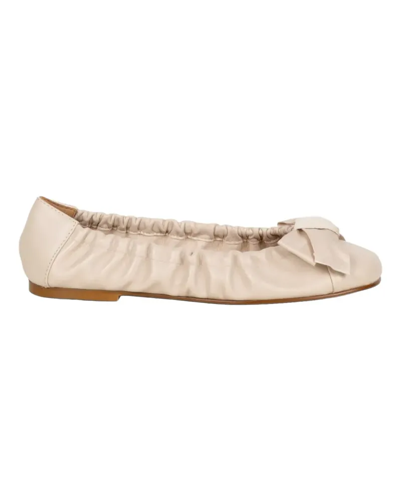 Status bow-detail flat shoes - Nude Nude