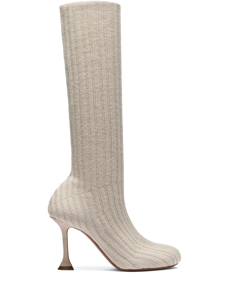 Amina Muaddi Veneda Stiefel 90mm - Nude Nude
