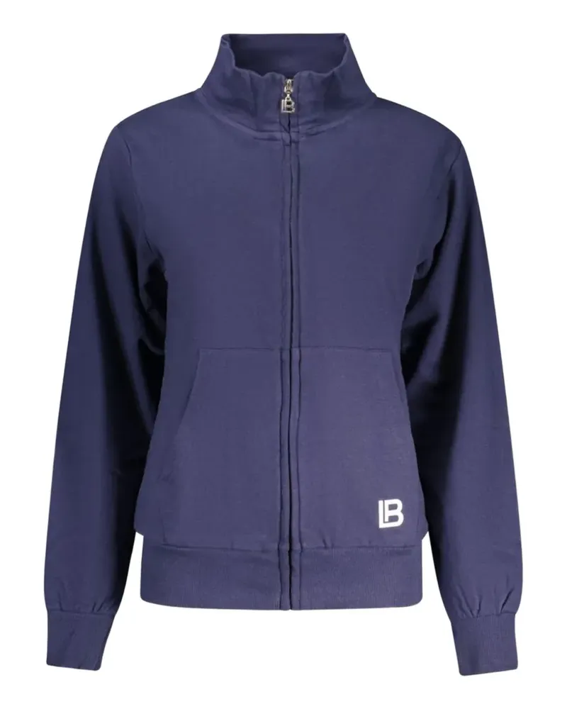 Laura Biagiotti logo-patch zip-up sweatshirt - Blau Blau