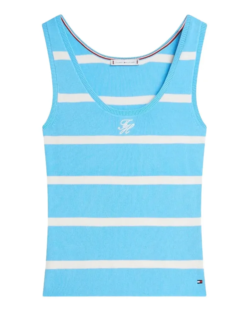 Tommy Hilfiger striped embroidered tank top - Blau Blau
