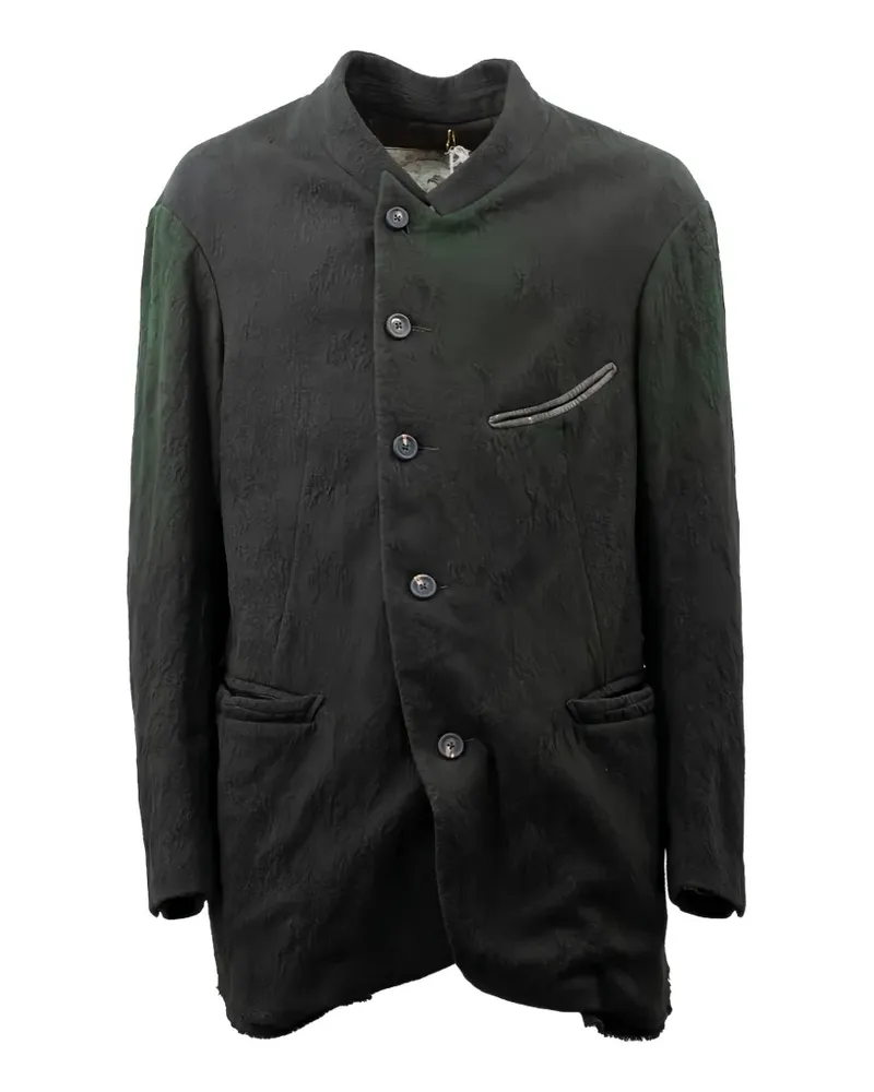 Ziggy Chen Einreihige Jacke mit Knitteroptik - Grün Grün