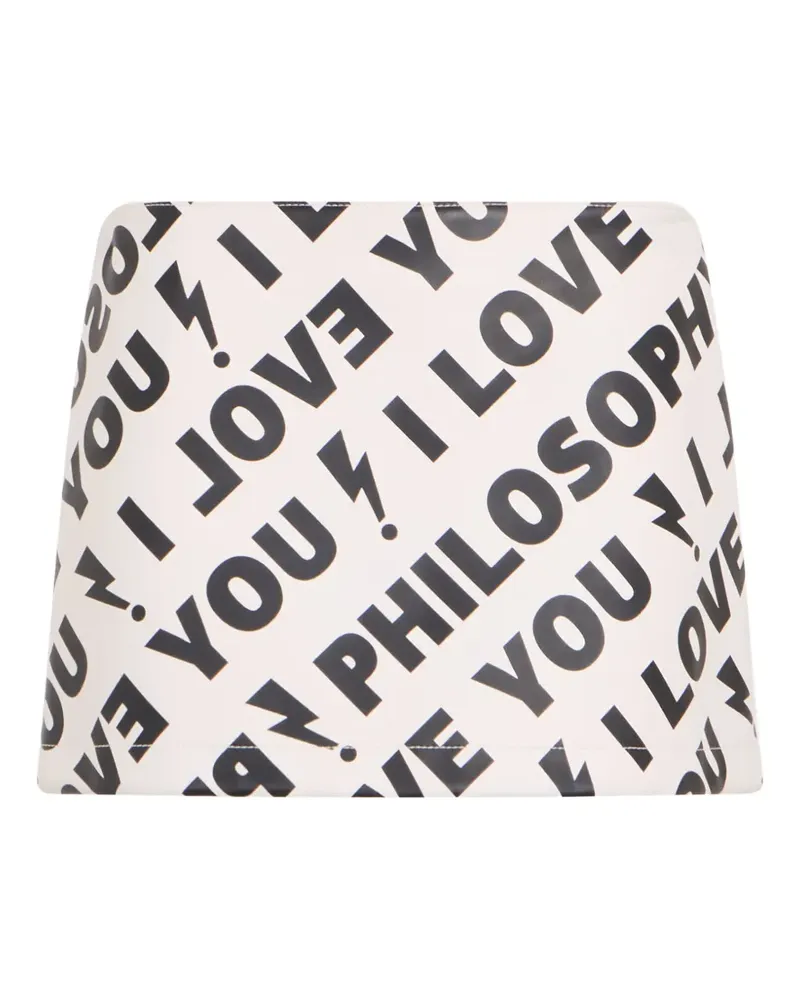 Philosophy Di Lorenzo Serafini graphic-print mini skirt - Nude Nude