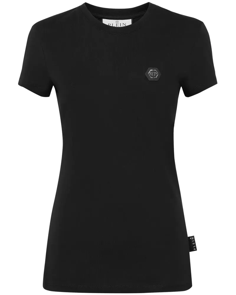 Philipp Plein T-Shirt mit Kristallen - Schwarz Schwarz