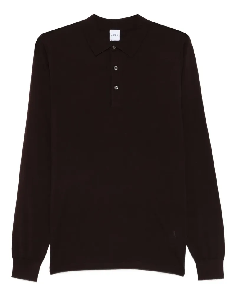 ASPESI Langärmeliges Poloshirt - Braun Braun