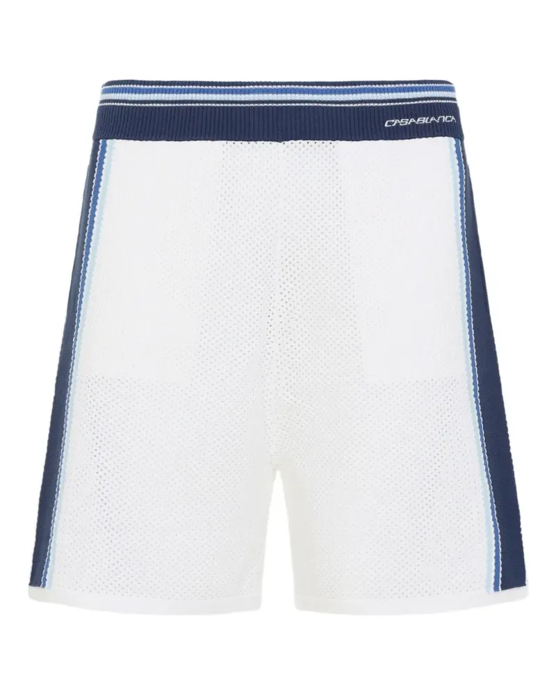 Casablanca Paris Shorts in Netzoptik - Weiß Weiß