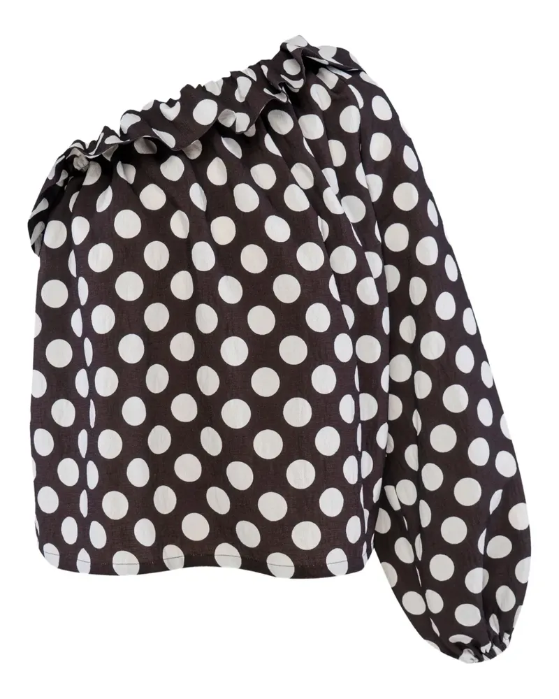 SLEEPER Bluse mit Polka Dots - Schwarz Schwarz