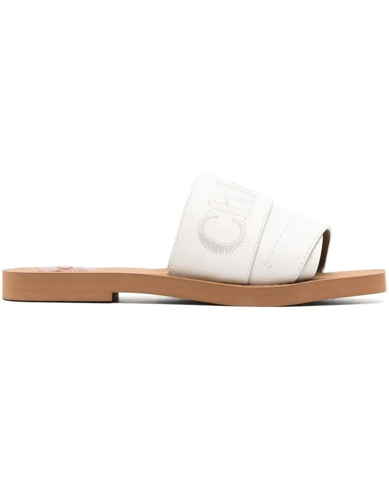 Chloé Holzige Sandalen - Weiß Weiß