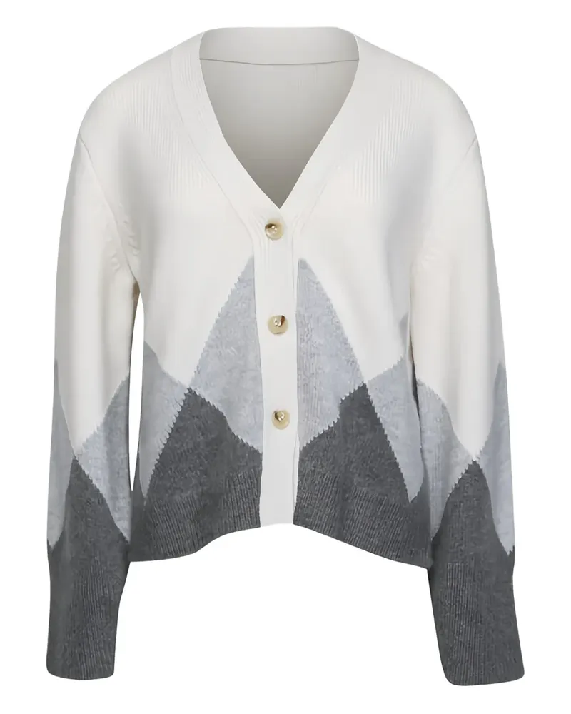 arch4 Cardigan aus Kaschmir mit Zickzackmuster - Weiß Weiß
