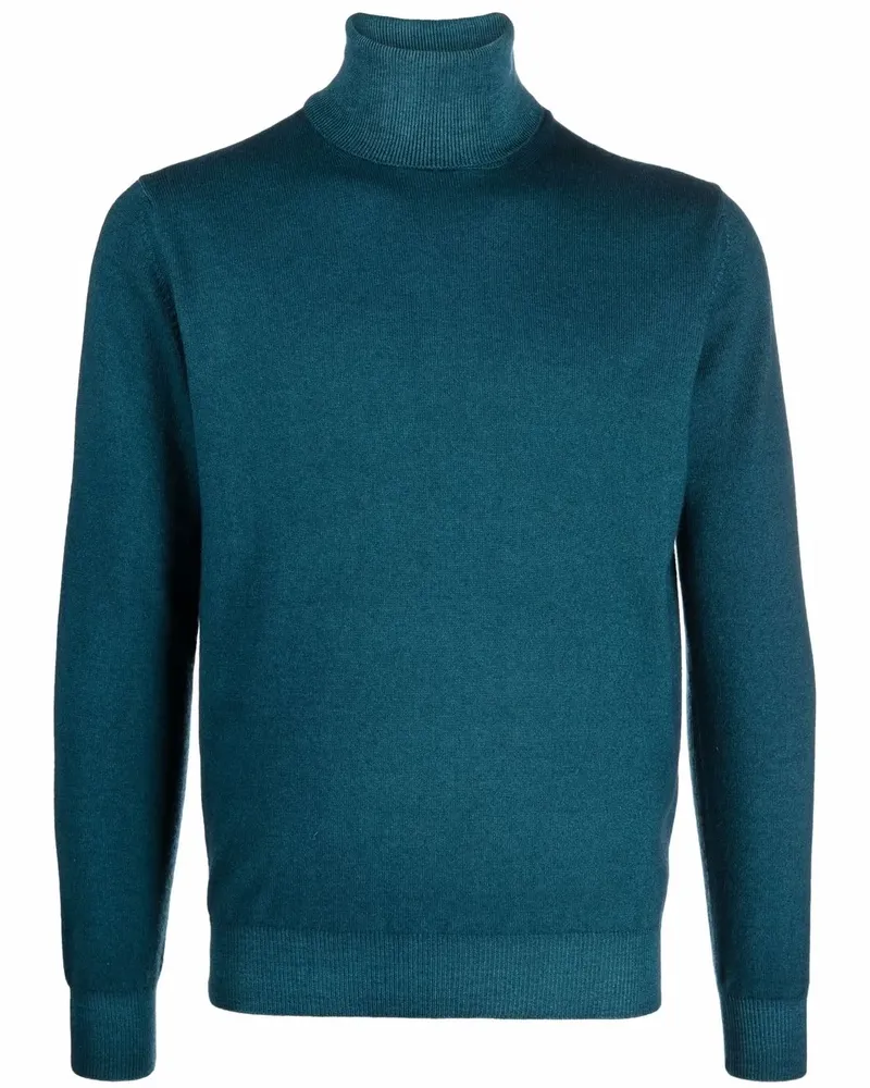 Dell'oglio Rollkragenpullover mit gerippten Details - Blau Blau