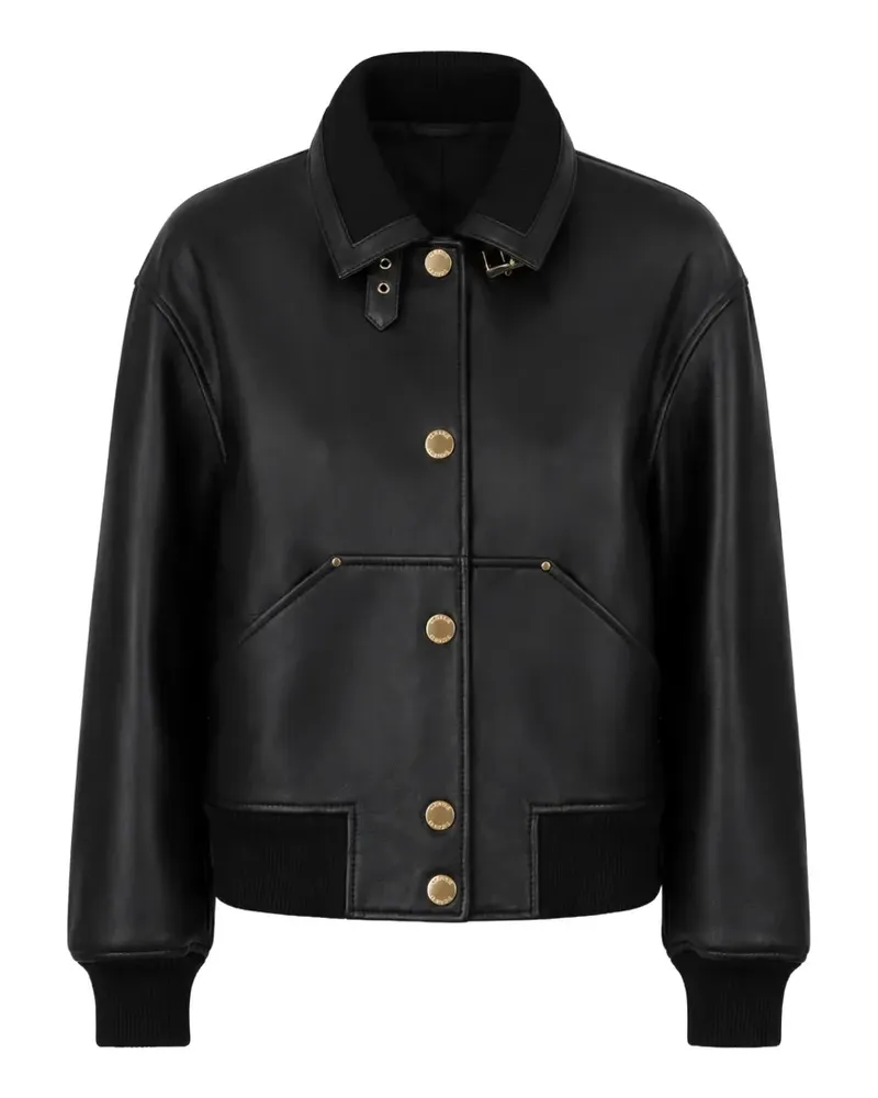 Claudie Pierlot leather bomber jacket - Schwarz Schwarz