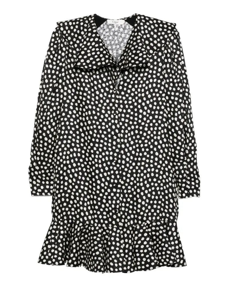 Chloé Gepunktetes Kleid - Schwarz Schwarz