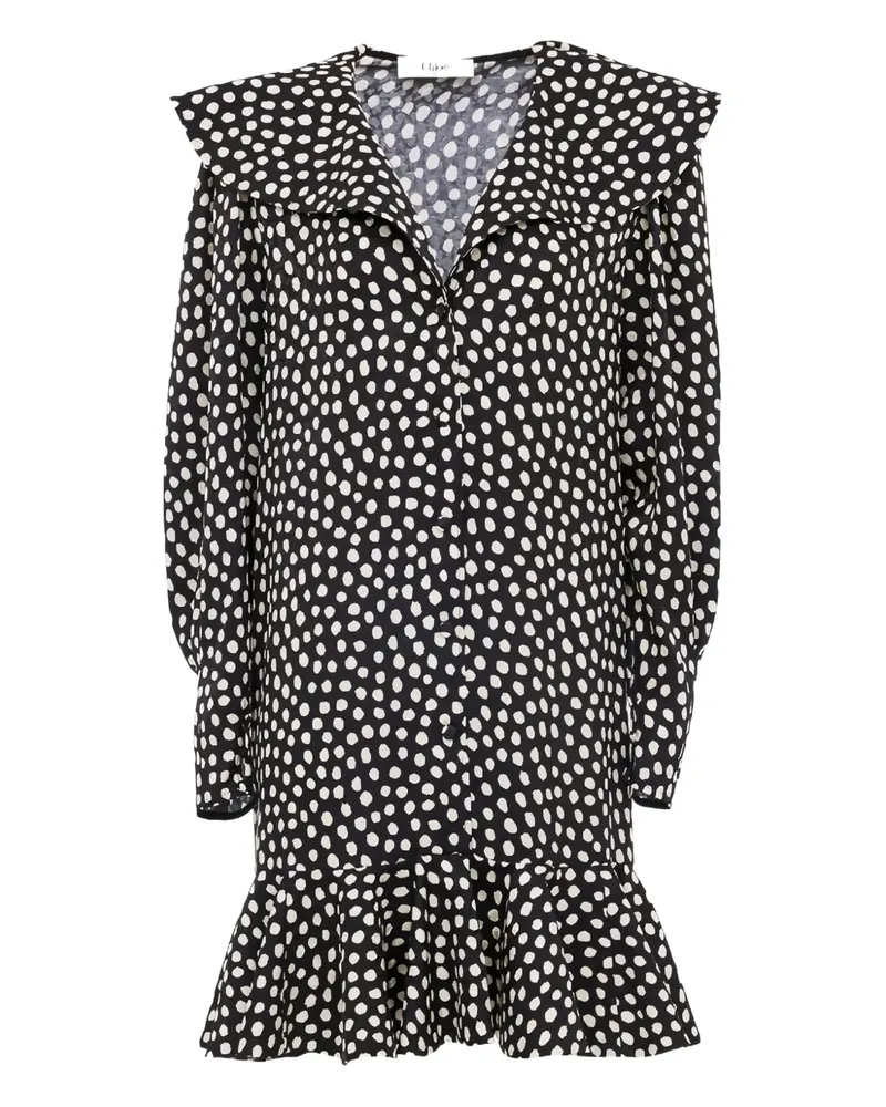 Chloé Gepunktetes Kleid - Schwarz Schwarz