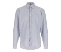 Gestreiftes Button-down-Hemd - Blau