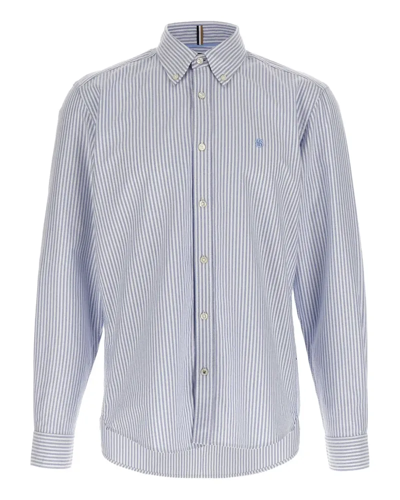 HUGO BOSS Gestreiftes Button-down-Hemd - Blau Blau