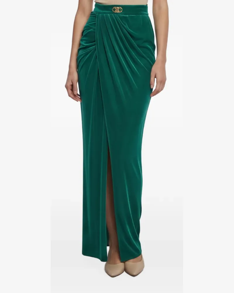 Elisabetta Franchi draped textured maxi skirt - Grün Grün