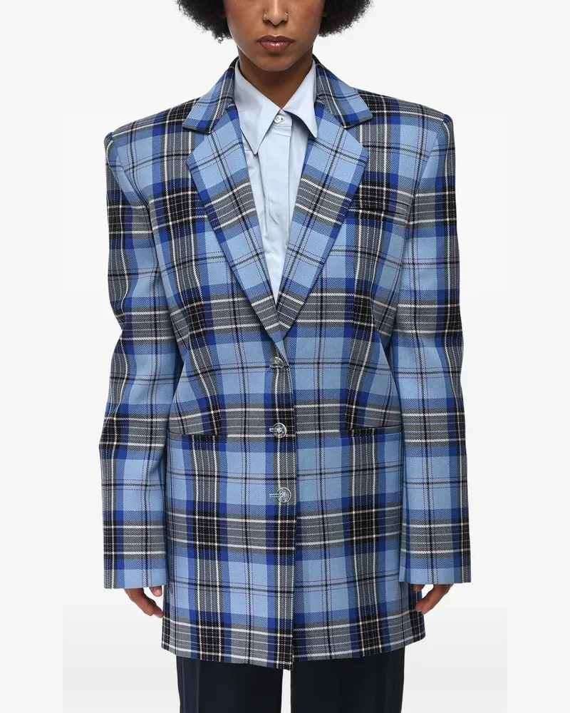 OFF-WHITE Tomboy Blazer mit Schottenkaro - Blau Blau