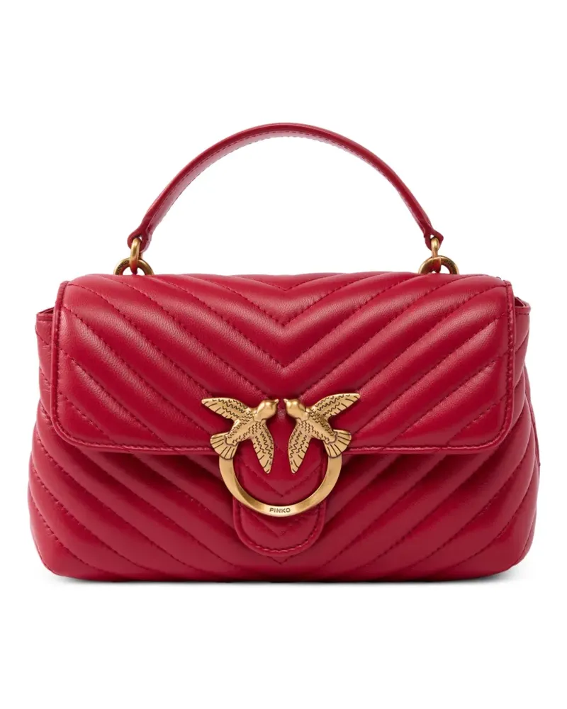 Pinko Love Birds Tote Bag mit Chevron-Steppung - Rot Rot
