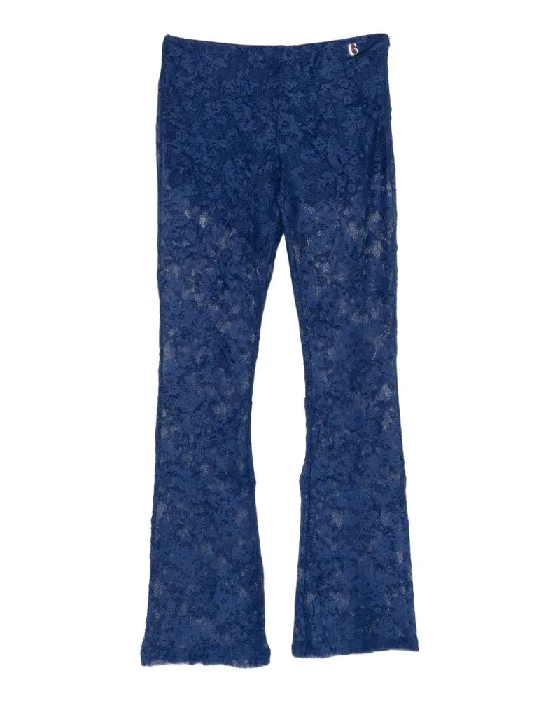 Blumarine Ausgestellte Hose mit Logo-Schild - Blau Blau