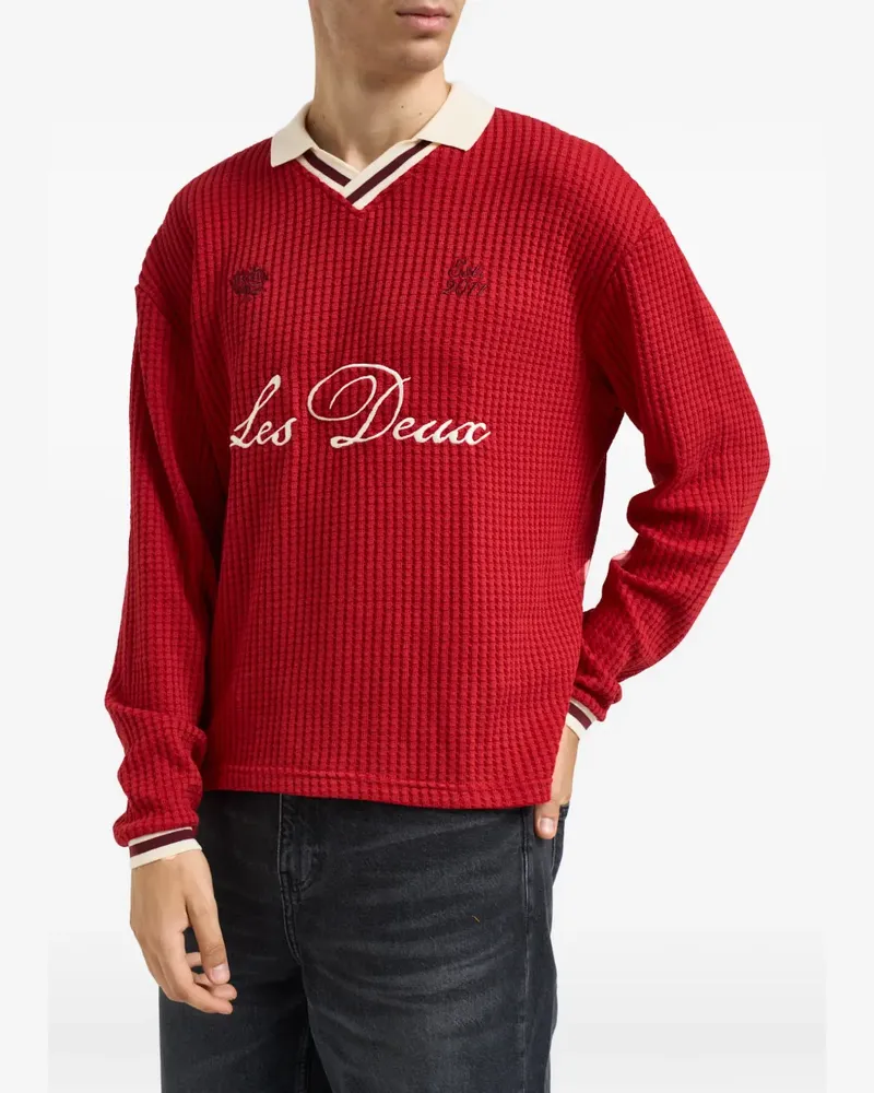 LES DEUX Pullover mit Logo-Stickerei - Rot Rot