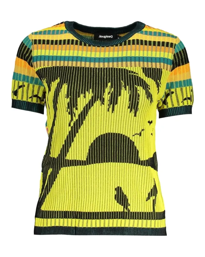 Desigual palm tree-print T-shirt - Gelb Gelb