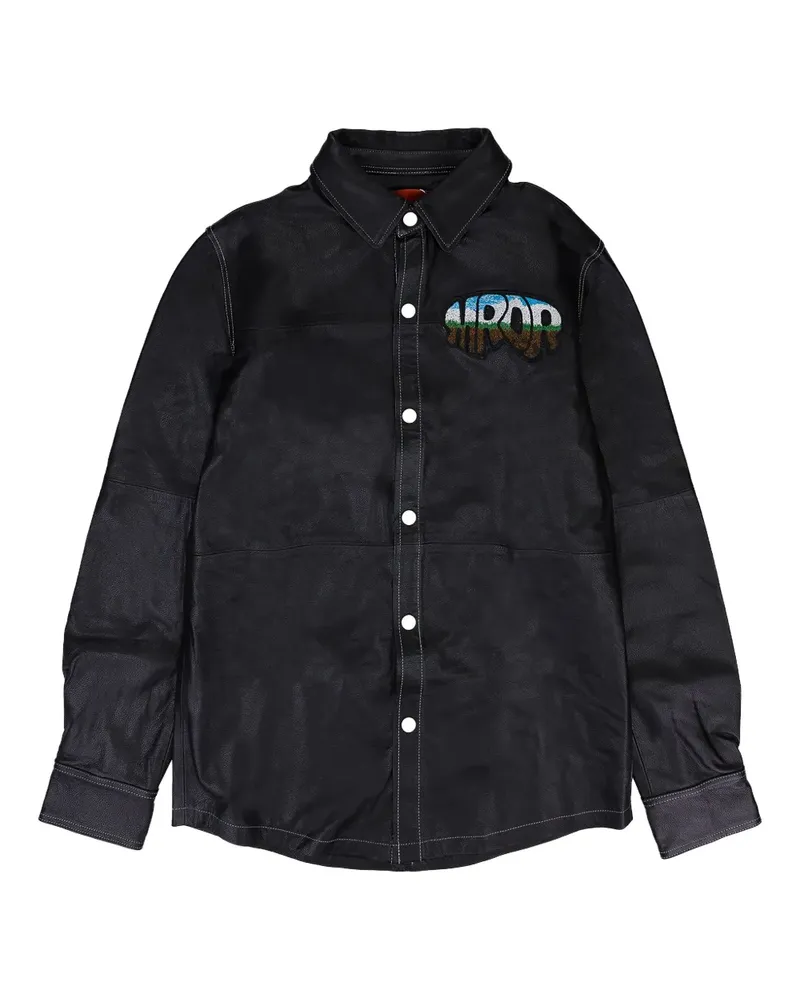 WHO DECIDES WAR Hemd aus Leder - Schwarz Schwarz