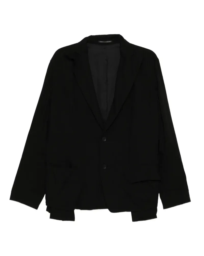 Yohji Yamamoto Blazer in Knitteroptik - Schwarz Schwarz