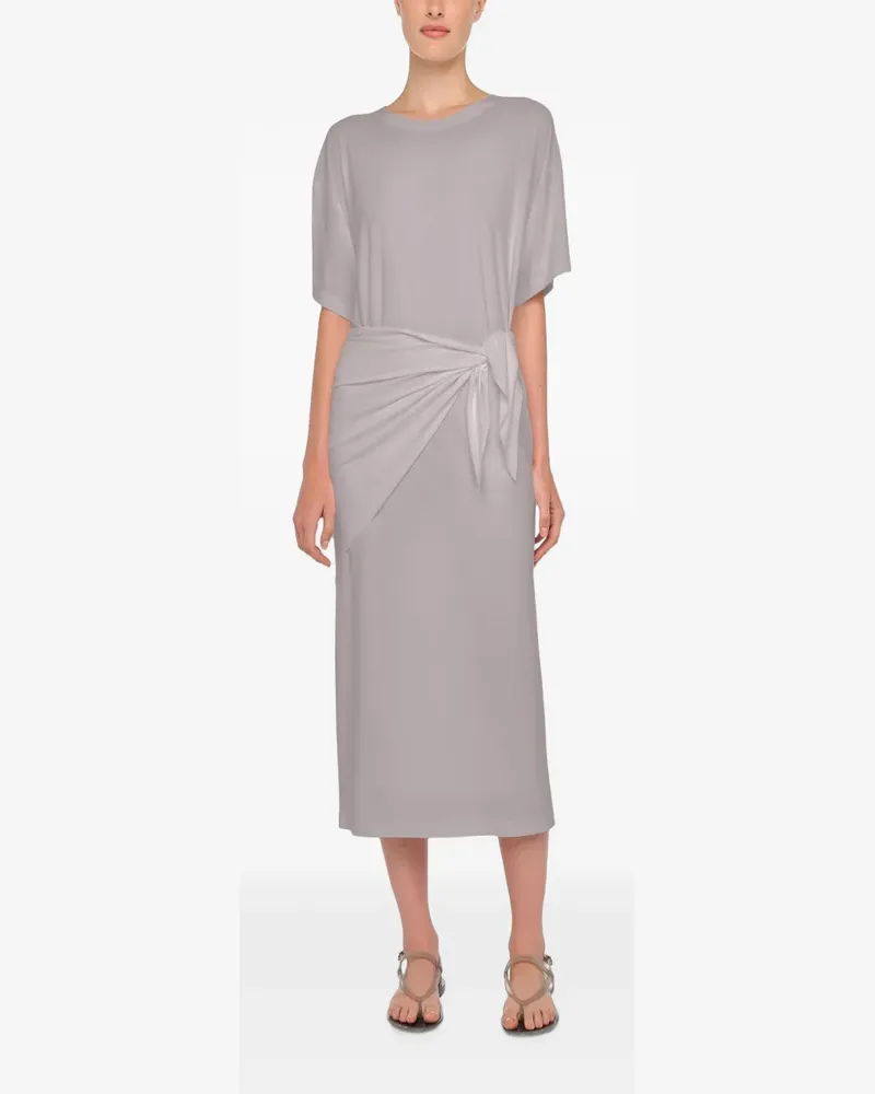Norma Kamali short-sleeve boxy midi dress - Grau Grau