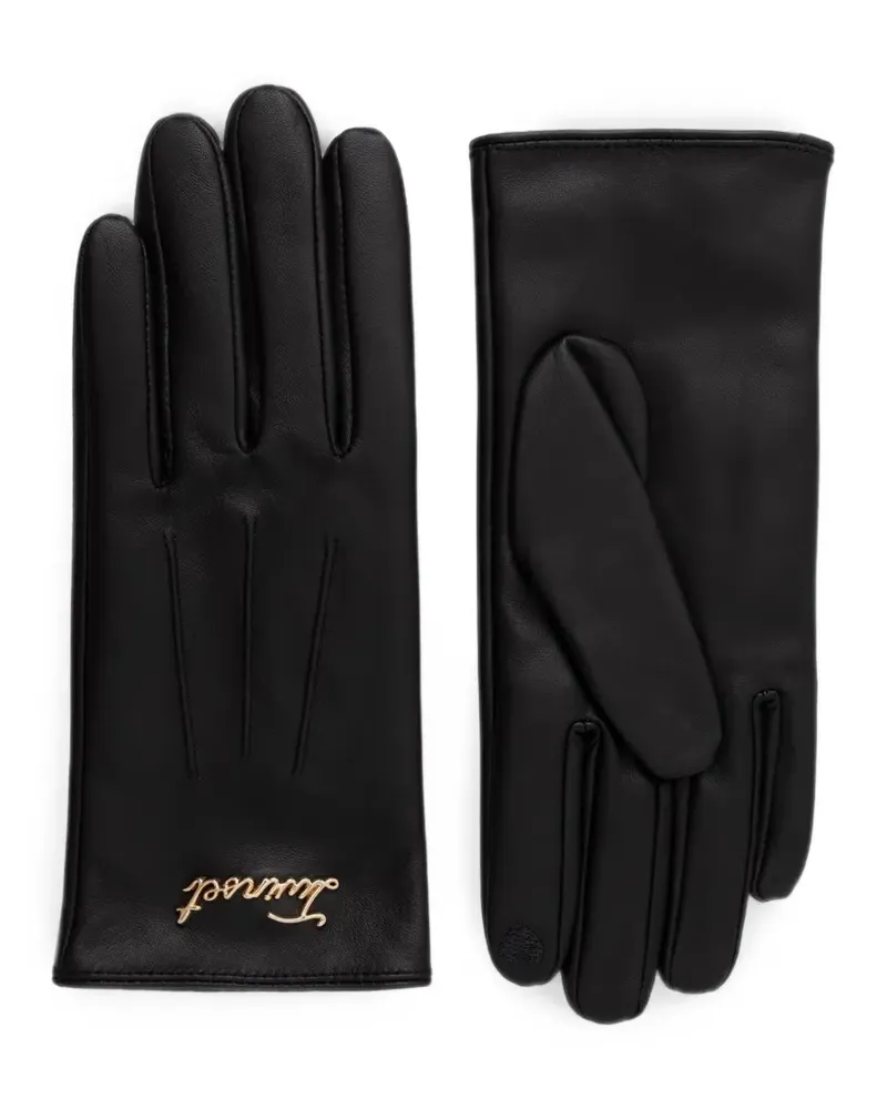 Twin-Set logo-plaque decorative-stitching gloves - Schwarz Schwarz