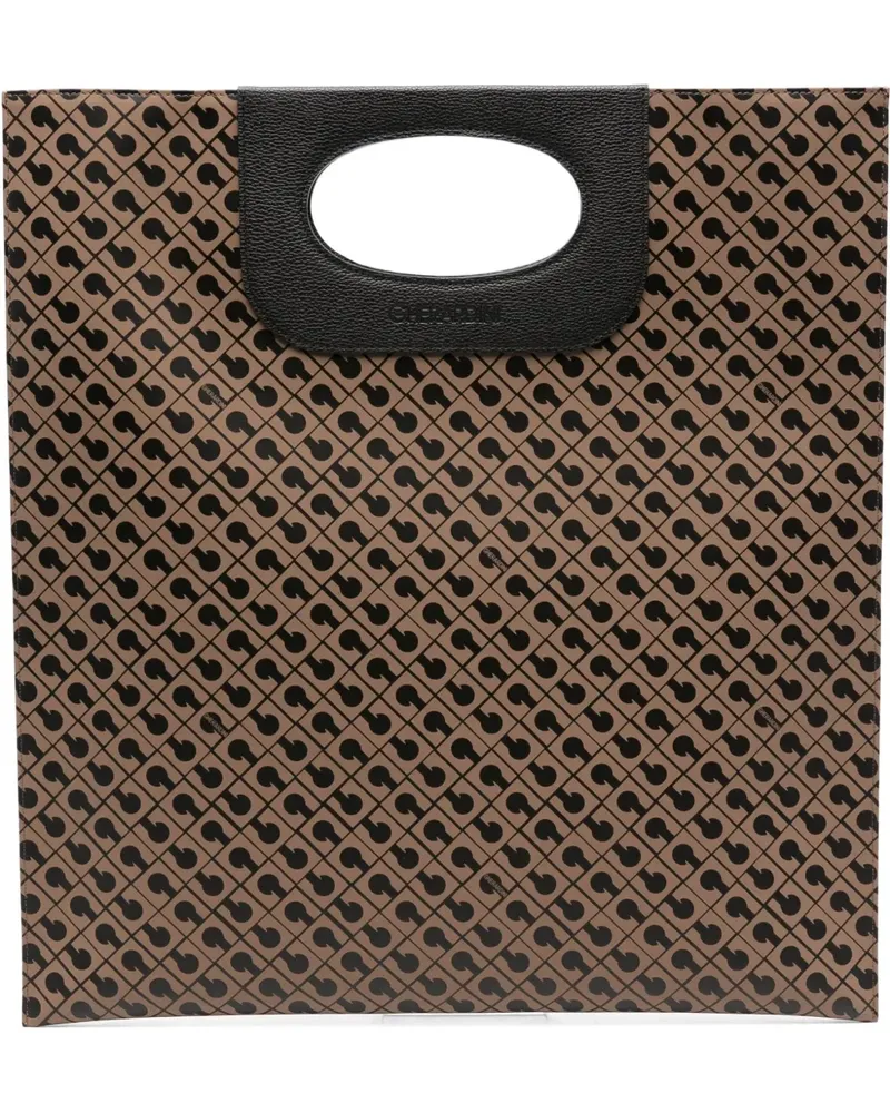 Gherardini Piattina Tote Bag mit Monogrammmuster - Braun Braun