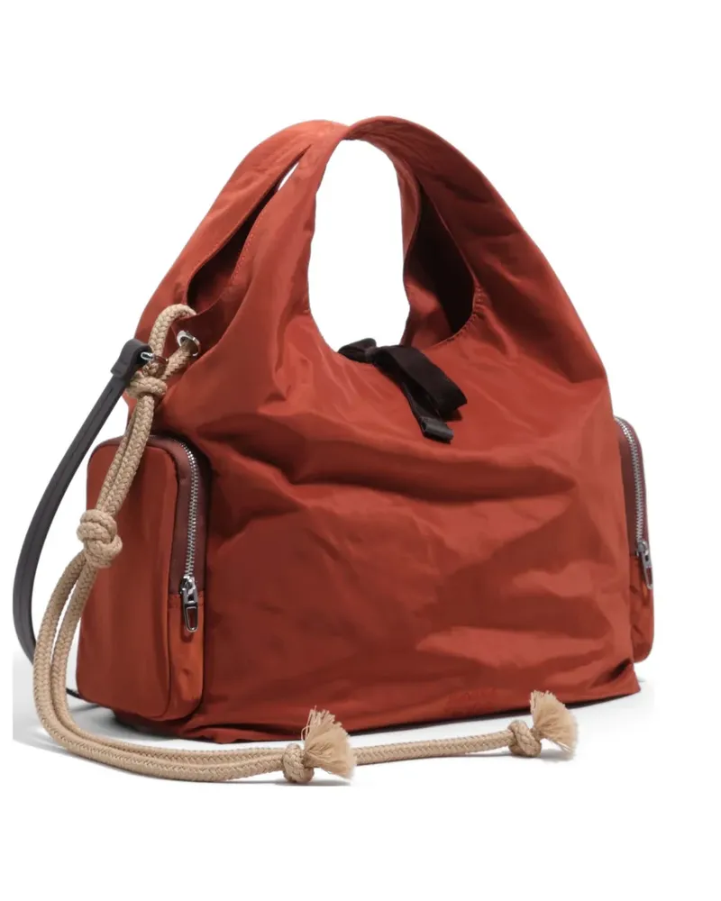 BIMBA Y LOLA Mittelgroße Schultertasche mit Seildetail - Orange Orange