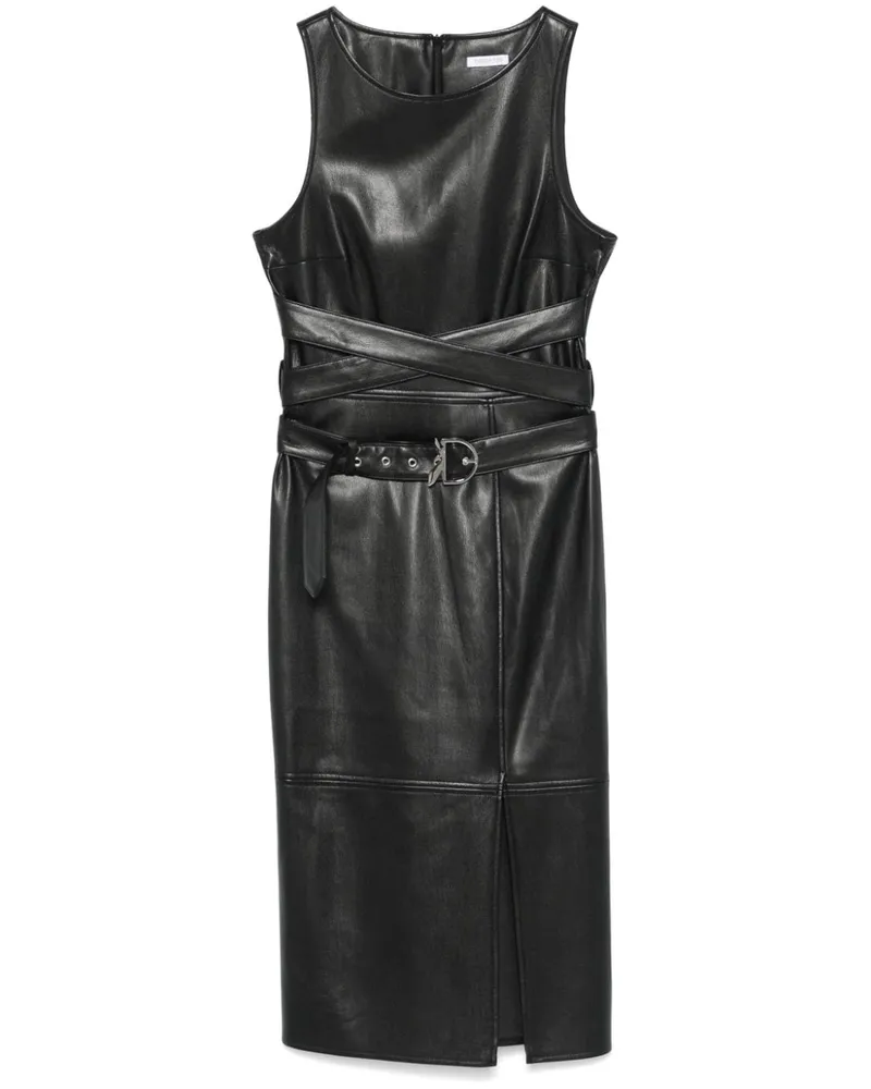 Patrizia Pepe Midikleid mit Gürtel - Schwarz Schwarz