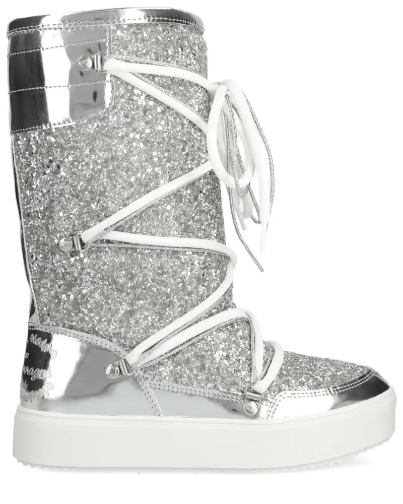 Chiara Ferragni Schneestiefel im Glitter-Look - Silber Silber