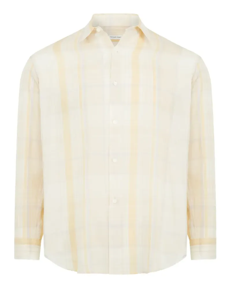 Kaptain Sunshine plaid gauze shirt - Nude Nude