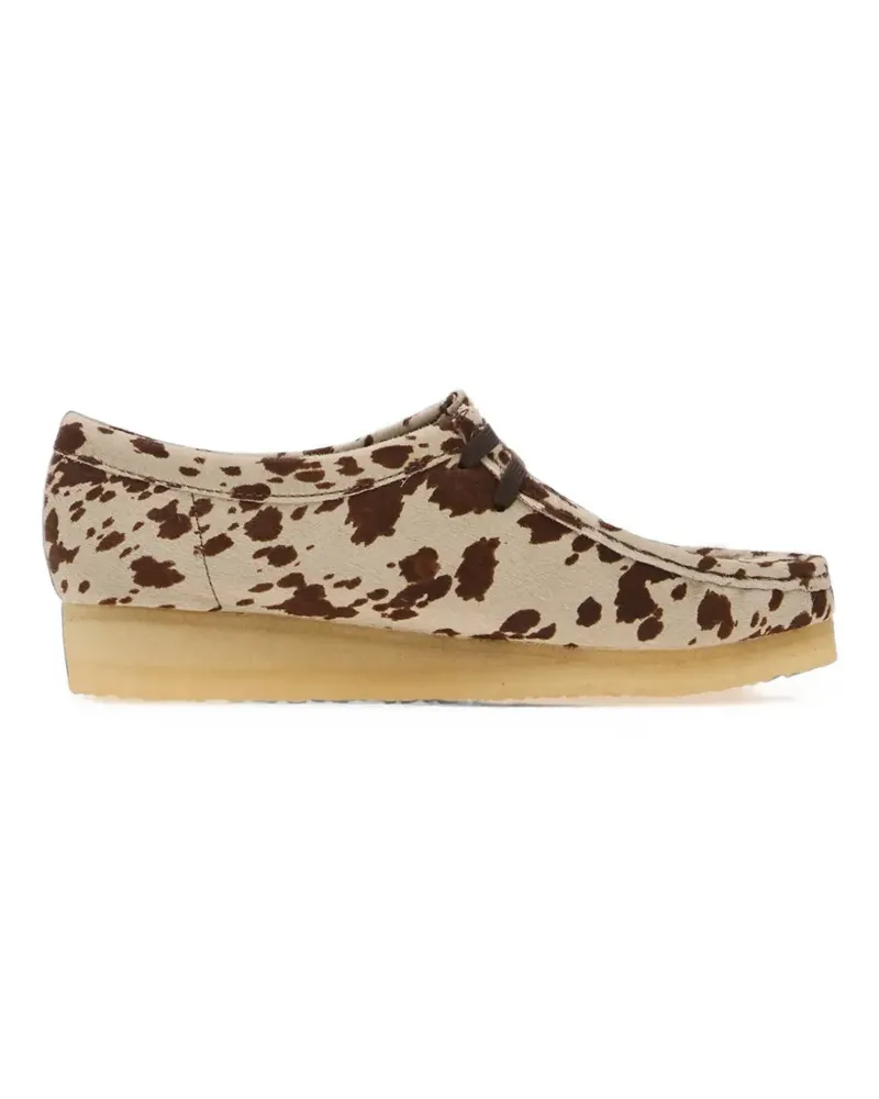 Clarks Wallabee cow-print loafers - Nude Nude
