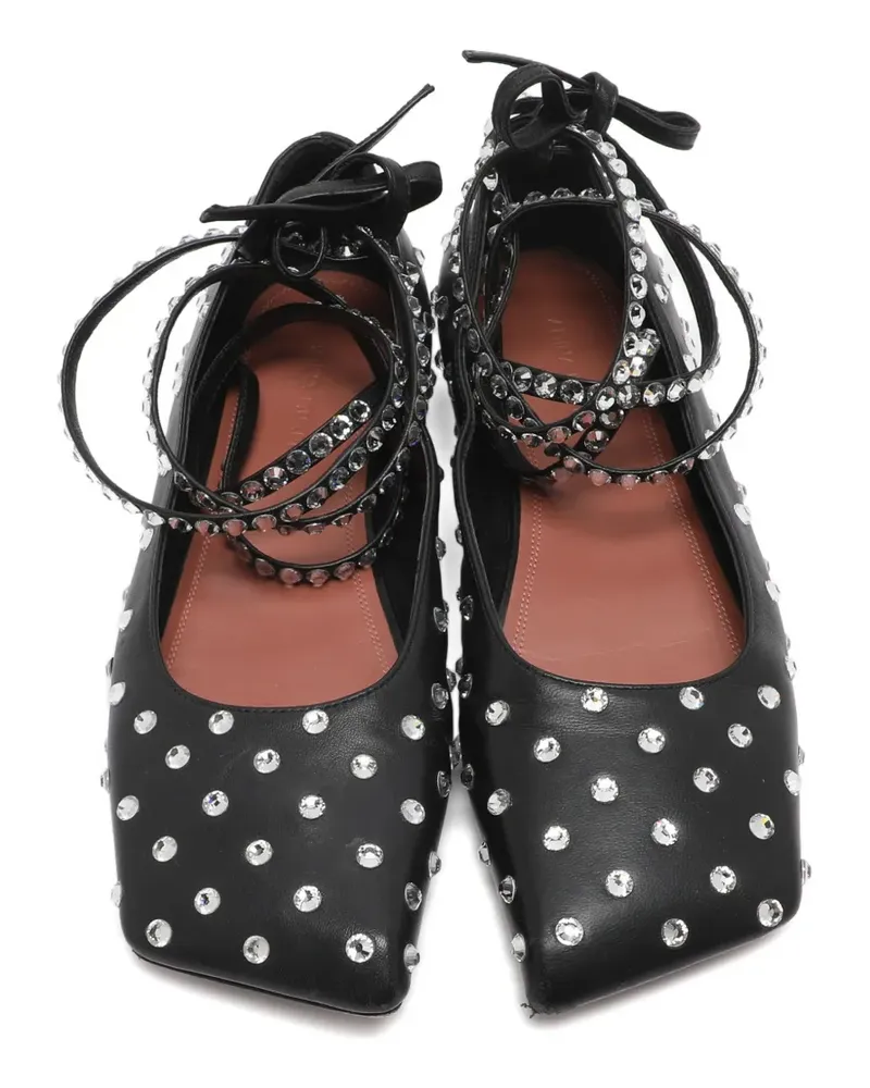 Amina Muaddi Ane crystal-embellished ballet flats - Schwarz Schwarz