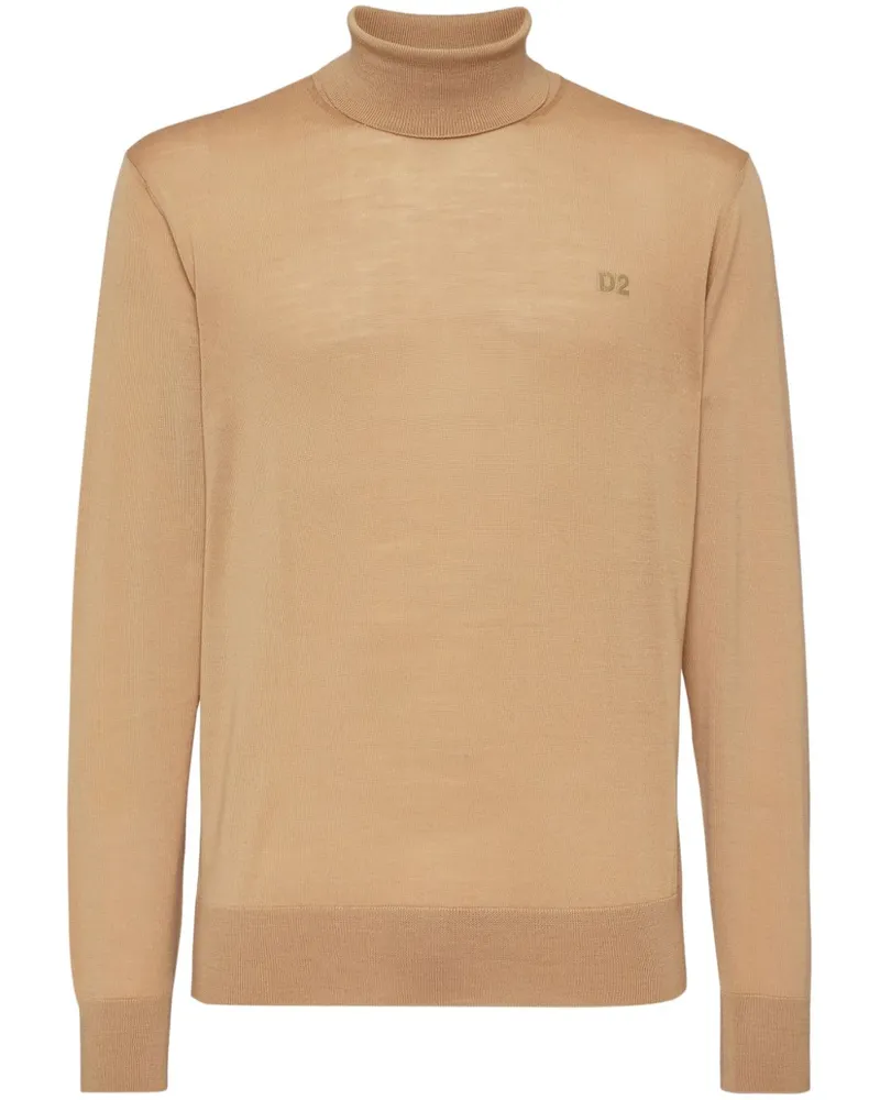 Dsquared2 Gerippter Pullover mit Logo Nude