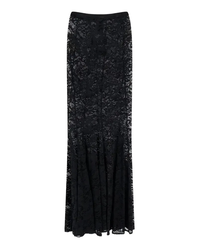 ACTUALEE lace-panelling flared maxi skirt - Schwarz Schwarz