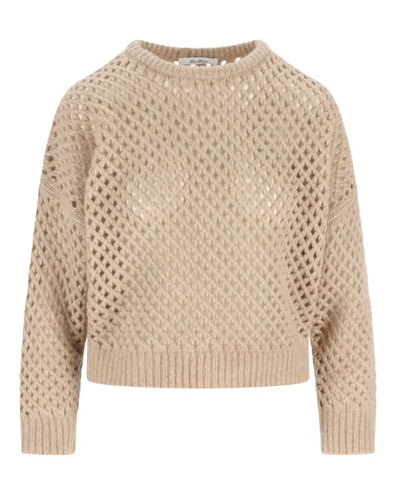 Max Mara Pullover mit Gittermuster - Nude Nude