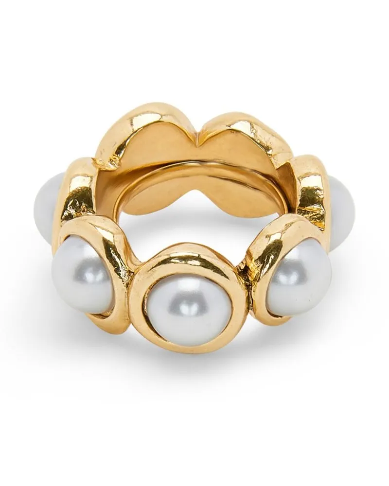 Oscar de la Renta Pearl Sphere Ring Gold