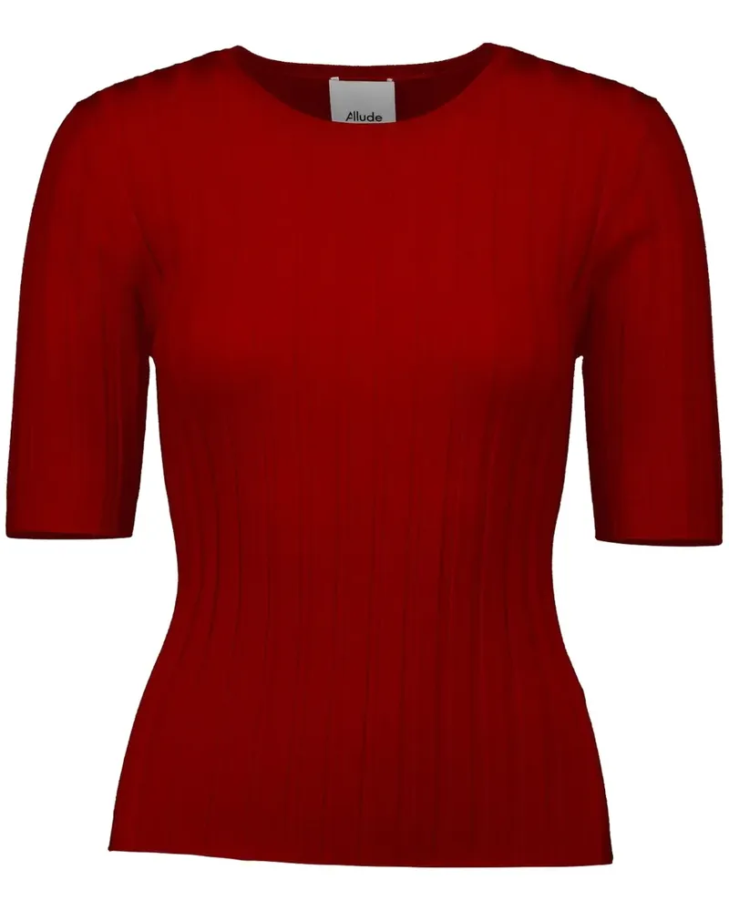 ALLUDE Geripptes Oberteil - Rot Rot