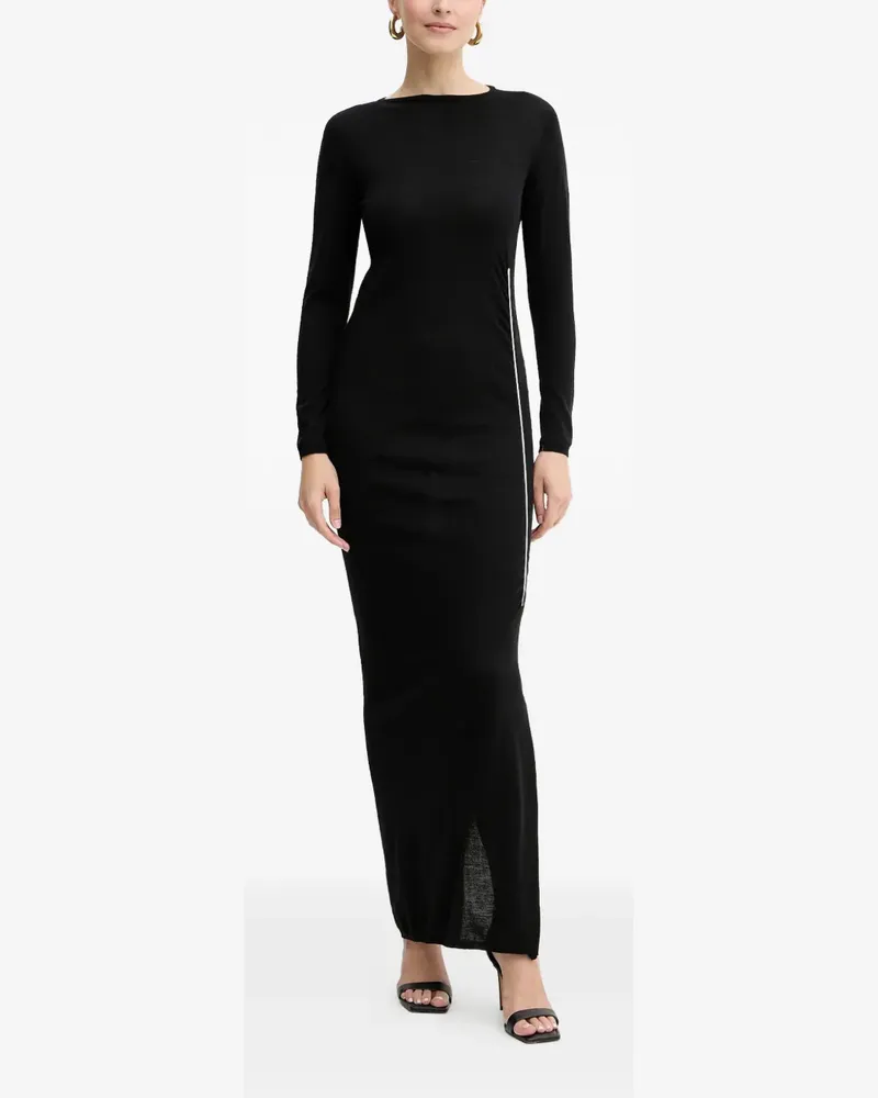 Liviana Conti long sleeve side-stripe maxi dress - Schwarz Schwarz