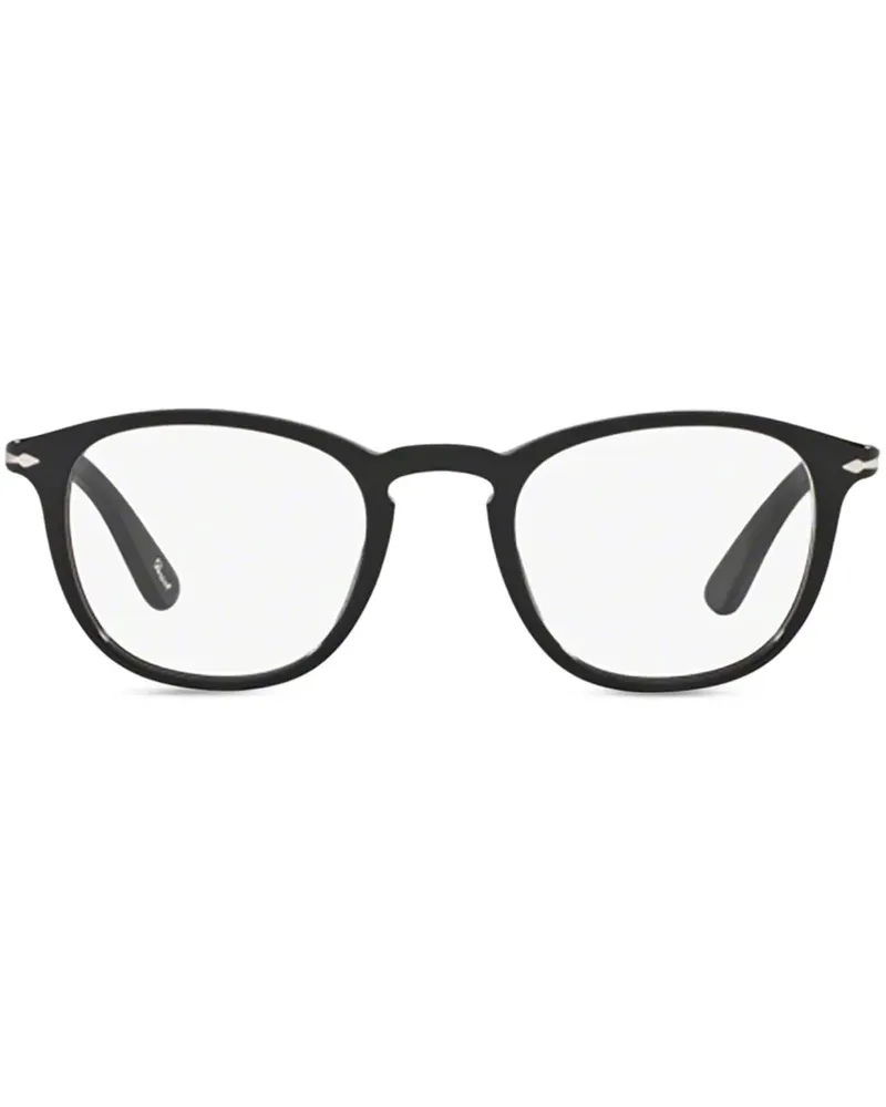 Persol Brille mit rundem Gestell - Schwarz Schwarz