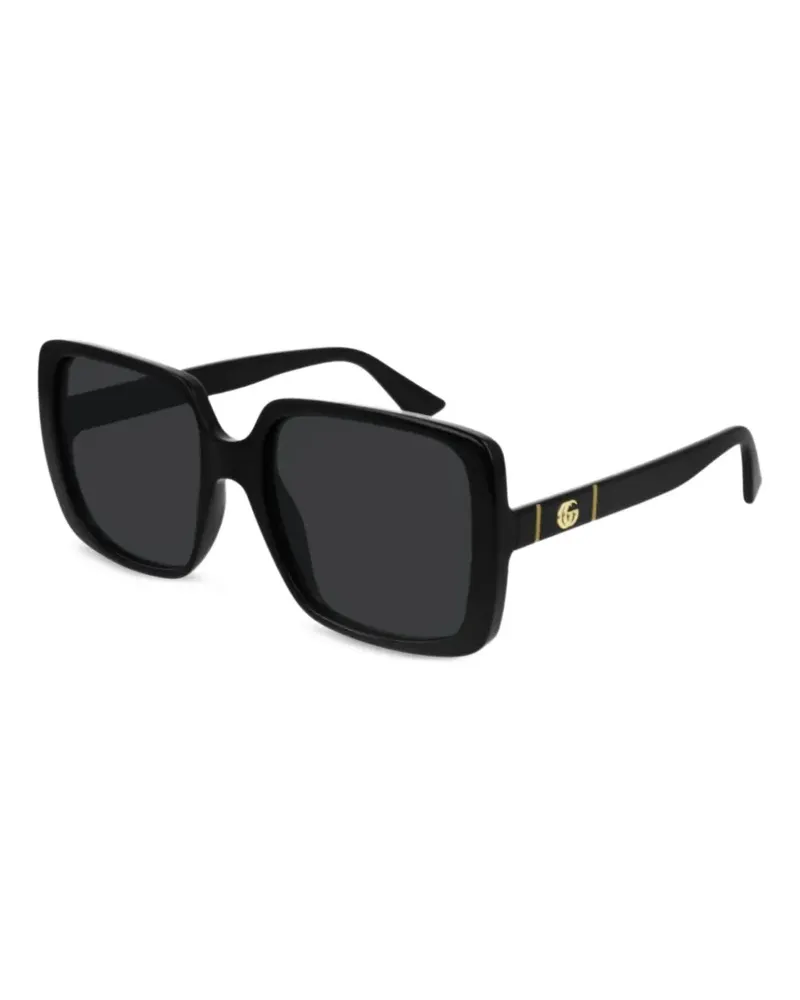 Gucci GG Sonnenbrille mit eckigem Gestell - Schwarz Schwarz
