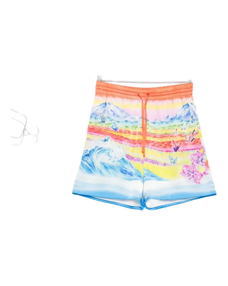 Casablanca Paris Shorts mit Landschaftswellen-Print - Orange Orange