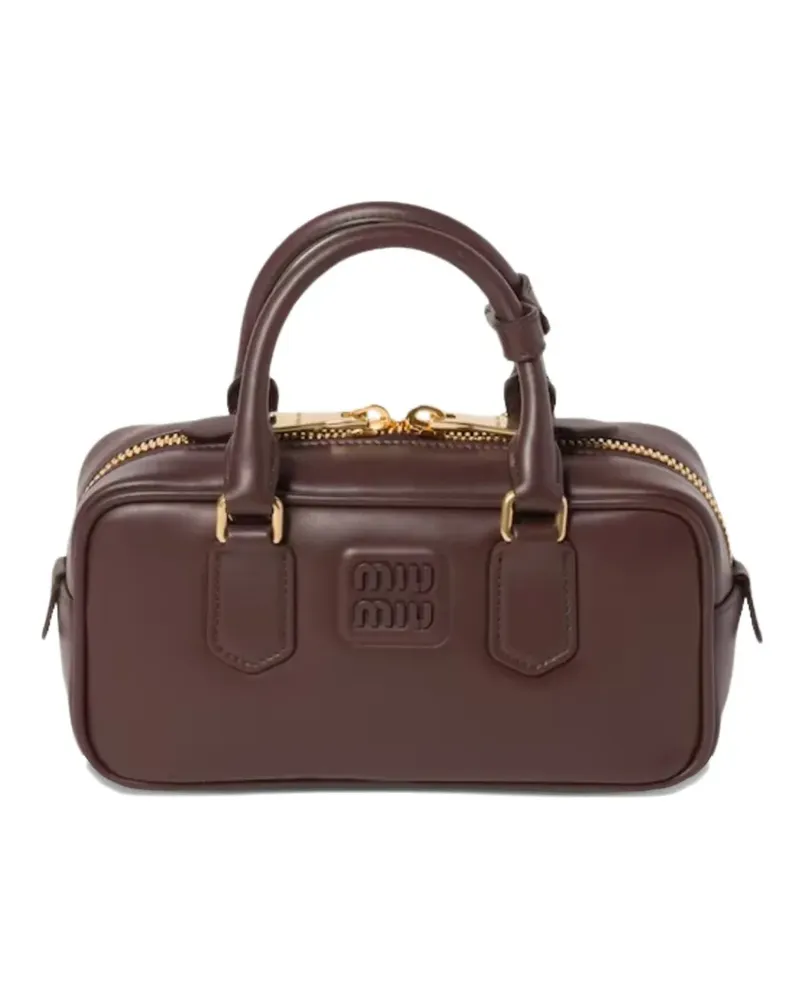 Miu Miu Arcadie Tote Bag mit Logo - Braun Braun