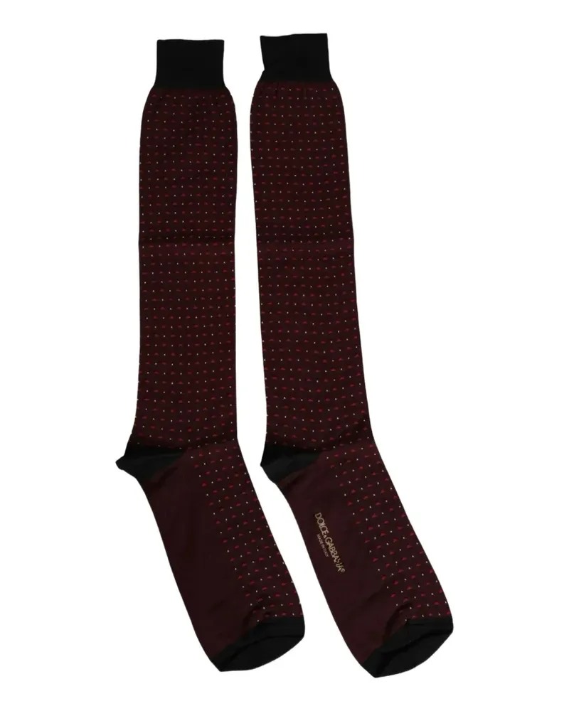 Dolce & Gabbana polka-dot over-the-calf socks - Rot Rot
