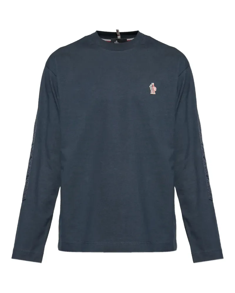Moncler Langarmshirt mit Logo - Blau Blau